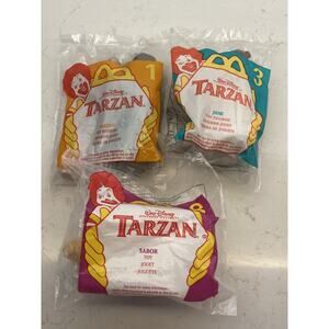 1999 Tarzan Disney McDonald’s Vintage Sealed Happy Meal Toys Set Of 3